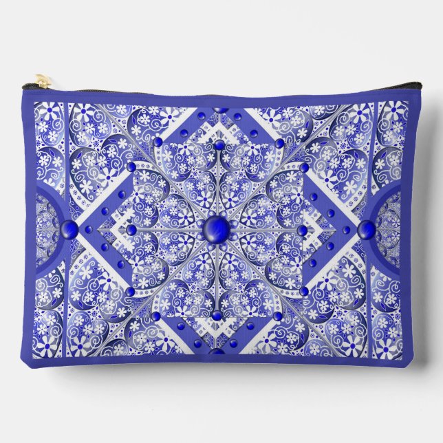Ceramic lace Blue of Greece Accessory Pouch (Front)
