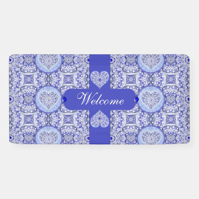 Ceramic lace Blue of Greece Banner (Horizontal)