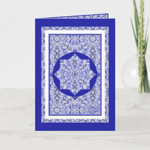 Ceramic Lace Blue of Greece birthday Card