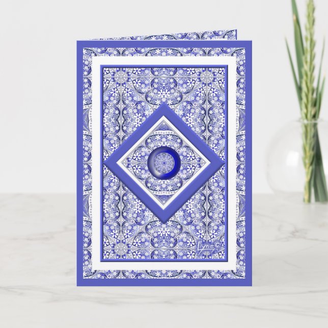 Ceramic Lace Blue of greece Card (Front)