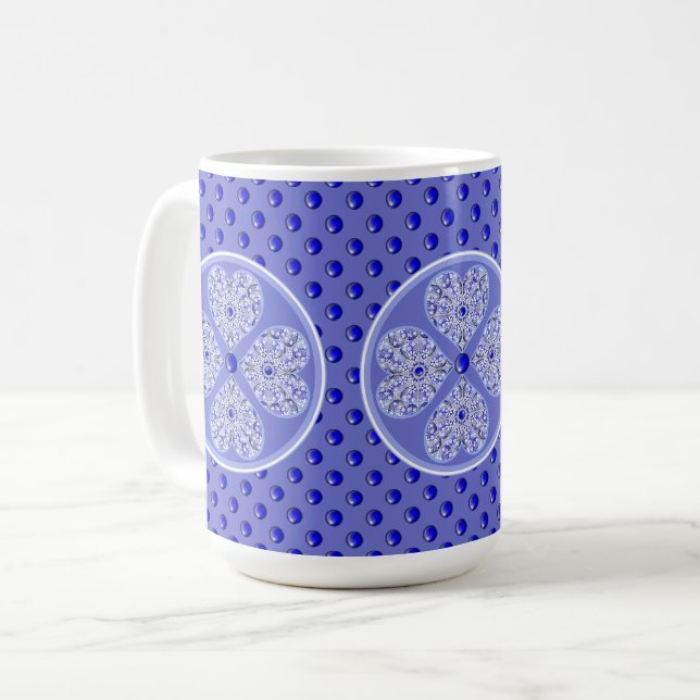 Ceramic Lace Blue of Greece Coffee Mug (Front Left)