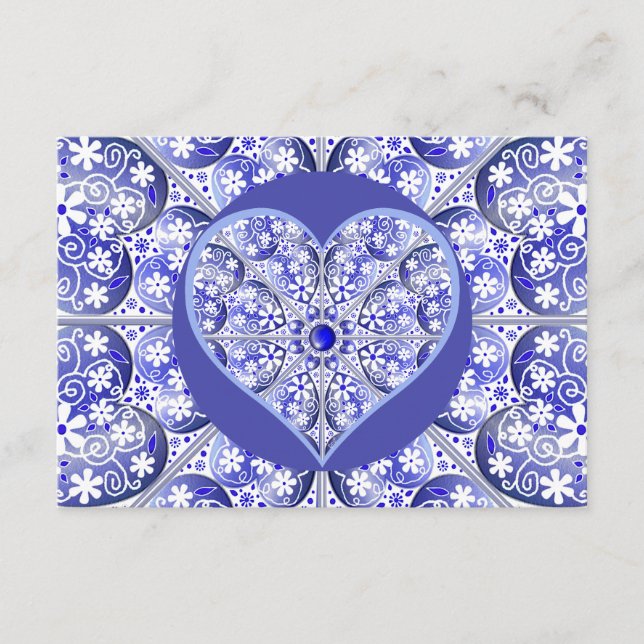 Ceramic lace Blue of Greece Enclosure Card (Front)
