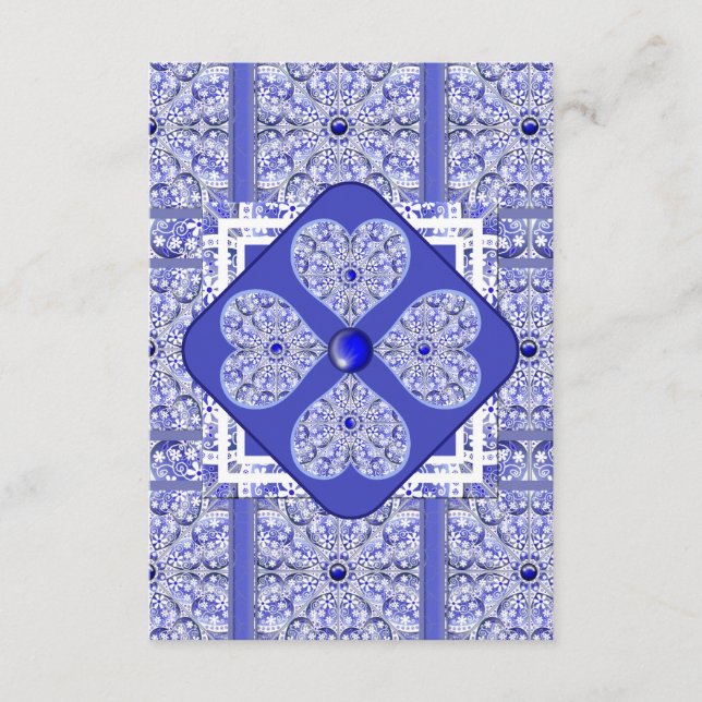 Ceramic Lace Blue of Greece Enclosure Card (Front)