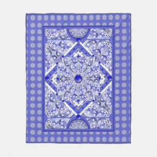 Ceramic Lace Blue of Greece Fleece Blanket