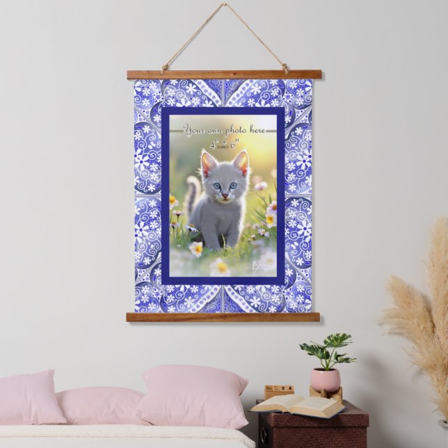 Ceramic Lace Blue of Greece Hanging Tapestry (Bedroom)