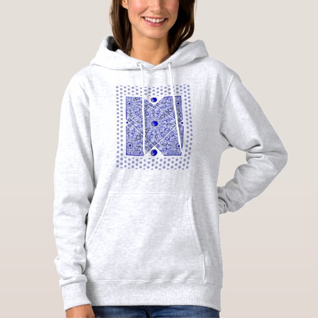 Ceramic Lace Blue of Greece Hoodie (Front)