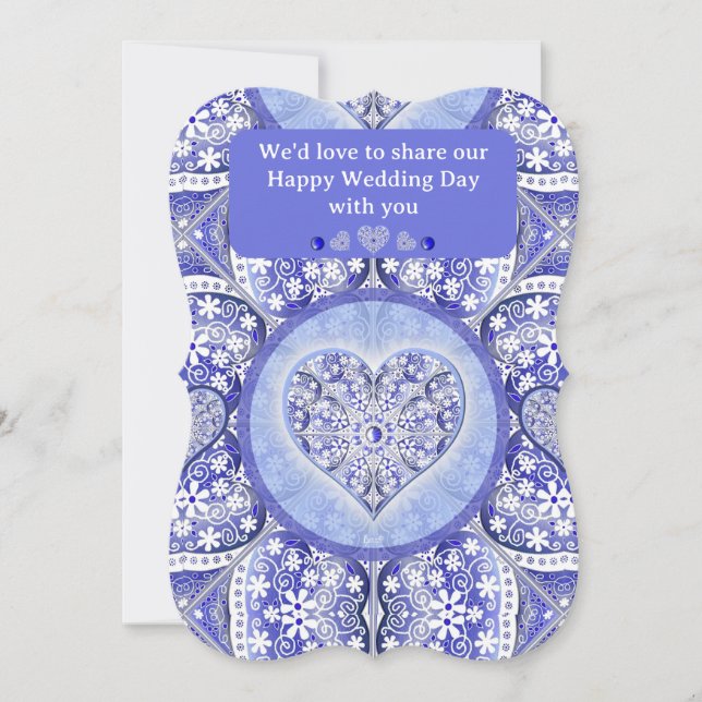 Ceramic Lace Blue of Greece Invitation (Front)