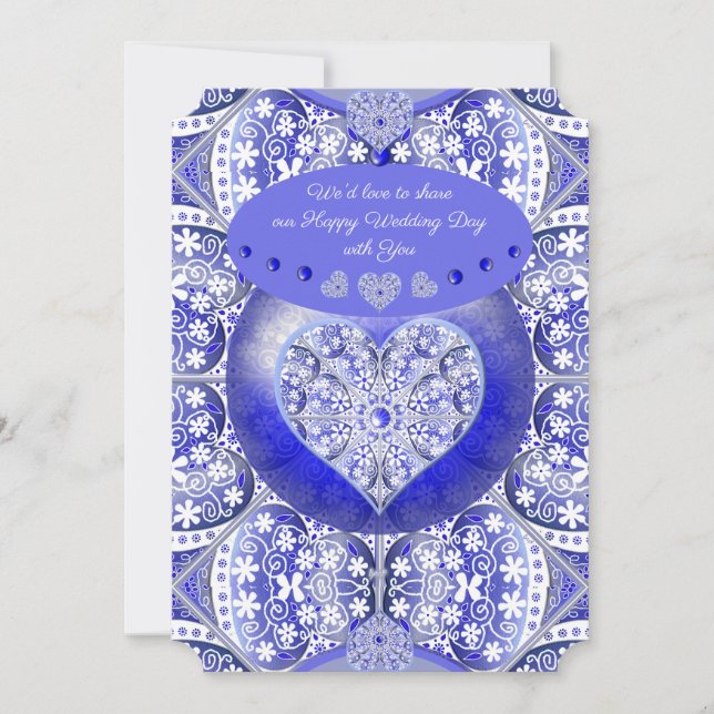 Ceramic Lace Blue of Greece Invitation (Front)