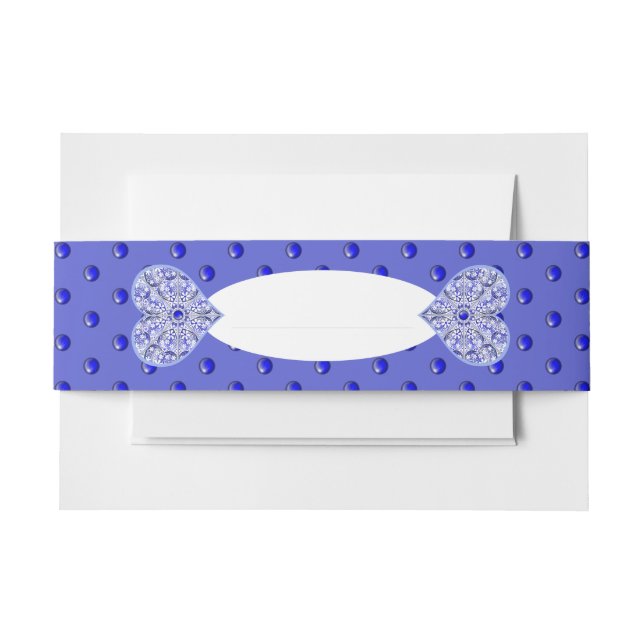 Ceramic Lace Blue of Greece Invitation Belly Band (Front Example)