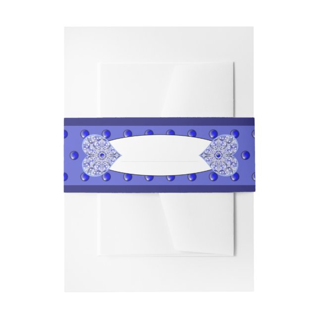 Ceramic Lace Blue of Greece Invitation Belly Band (Front Example)