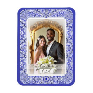 Ceramic lace Blue of greece Magnet