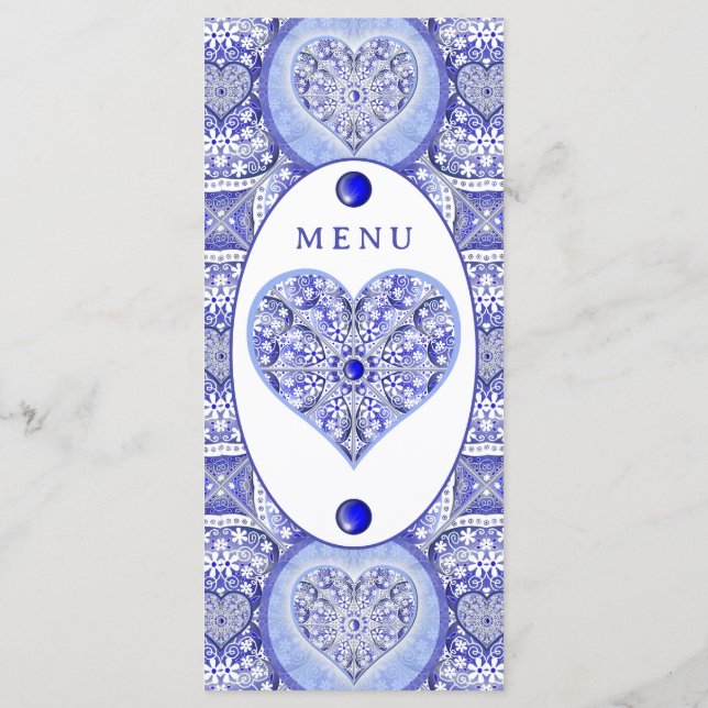 Ceramic lace Blue of Greece Menu (Back)