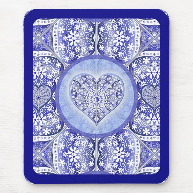Ceramic lace Blue of Greece Mouse Mat (Front)