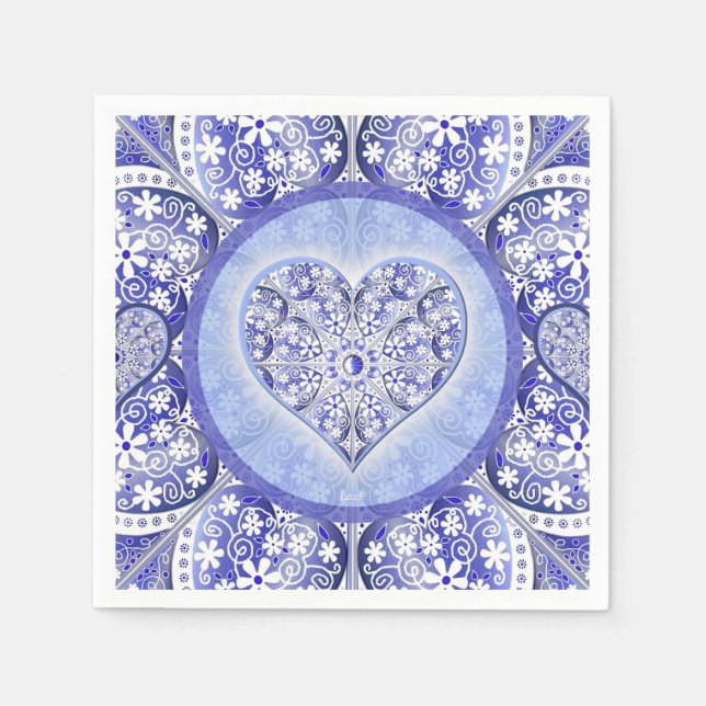 Ceramic Lace Blue of Greece Napkin (Front)