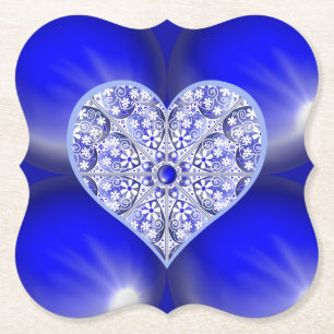 Ceramic Lace Blue of Greece Paper Coaster