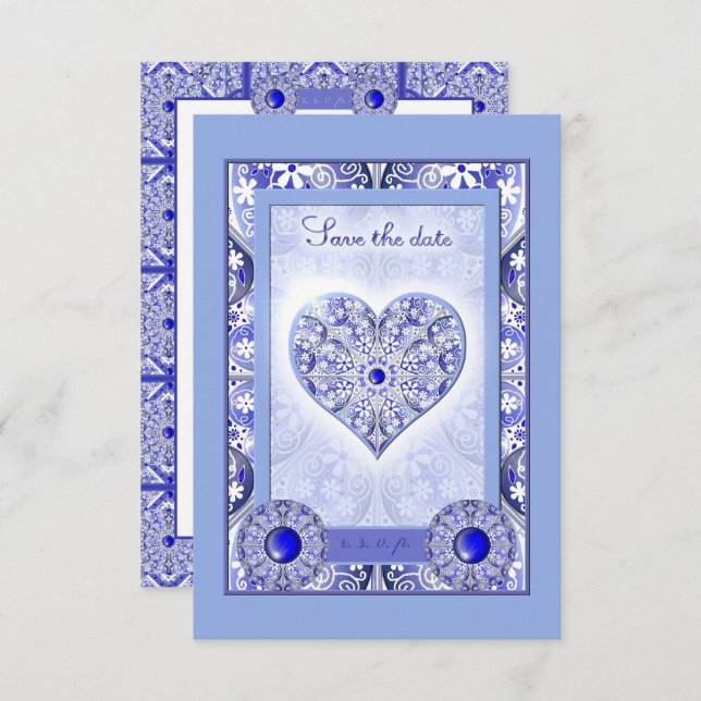 Ceramic lace Blue of Greece RSVP Card (Front/Back)