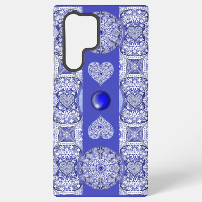 Ceramic lace Blue of Greece Samsung Galaxy S22 Ultra Case (Back)