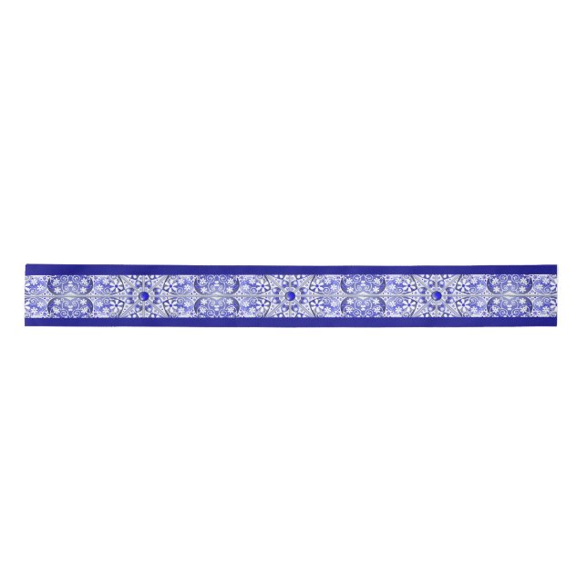 Ceramic lace Blue of Greece Satin Ribbon (Front)