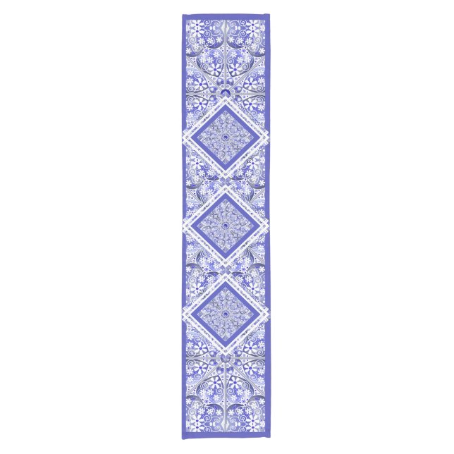Ceramic Lace Blue of Greece Short Table Runner (Front)