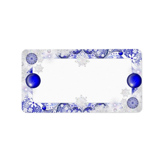 Ceramic Lace Blue of Greece & snowflake Label (Front)