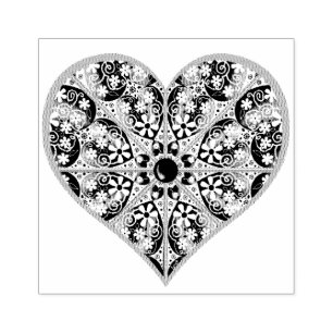 Ceramic lace blue of greece & snowflake rubber stamp