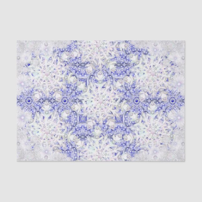 Ceramic lace blue of Greece & snowflake Tissue Paper (Front)