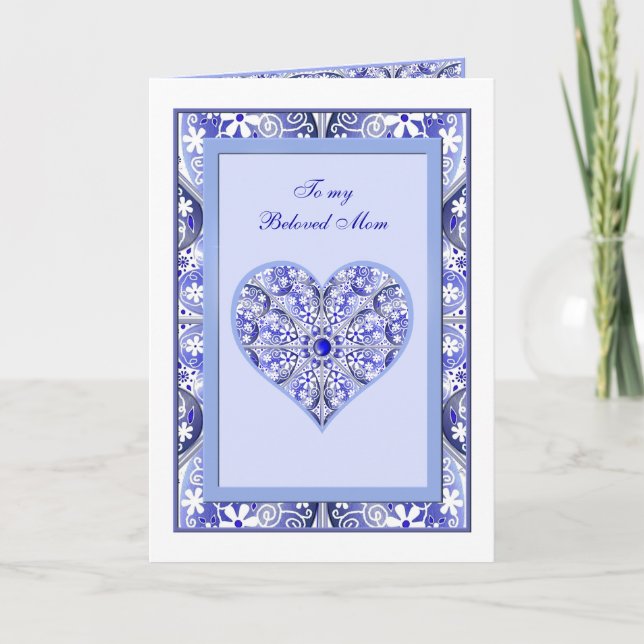 Ceramic Lace Blue of Greece Thank You Card (Front)