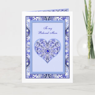 Ceramic Lace Blue of Greece Thank You Card