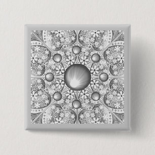 Ceramic Lace Grey 15 Cm Square Badge