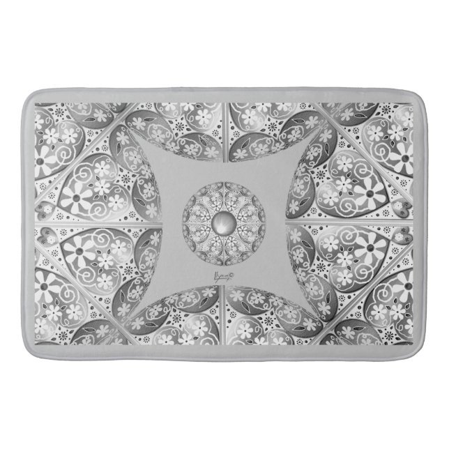 Ceramic Lace grey Bath Mat (Front)