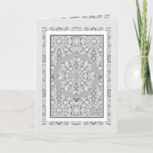 Ceramic Lace Grey birthday Card