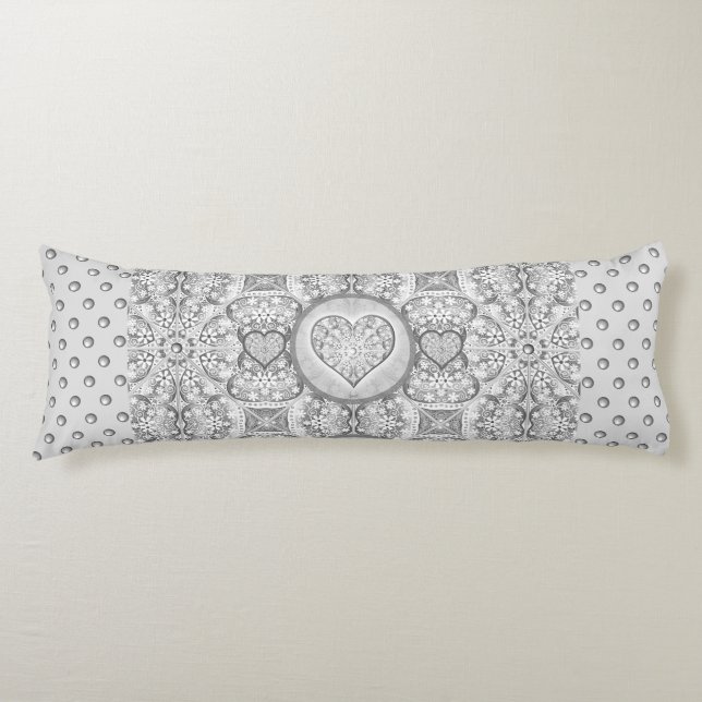 Ceramic Lace Grey Body Cushion (Front)