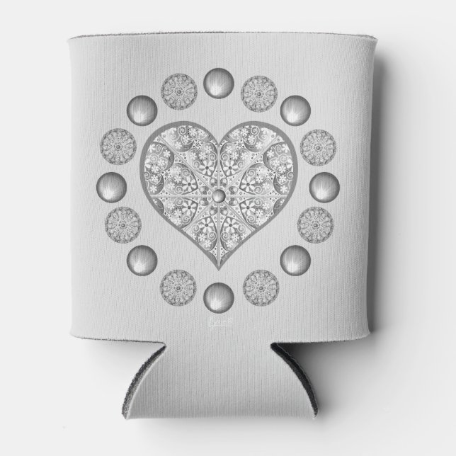 Ceramic Lace grey Can Cooler (Front)