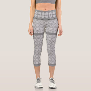 Ceramic Lace grey Capri Leggings