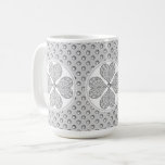 Ceramic Lace grey Coffee Mug<br><div class="desc">Lace print added to a ceramic effect for this fine pattern with some inlays of pearls or cabochons (drawn). A finely crafted, classy original style. Here in light grey, which gives a Romantic style, this pattern also exists in black, light blue and blue of Greece in other of my collections...</div>