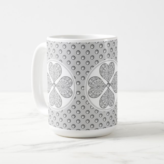 Ceramic Lace grey Coffee Mug (Front Left)