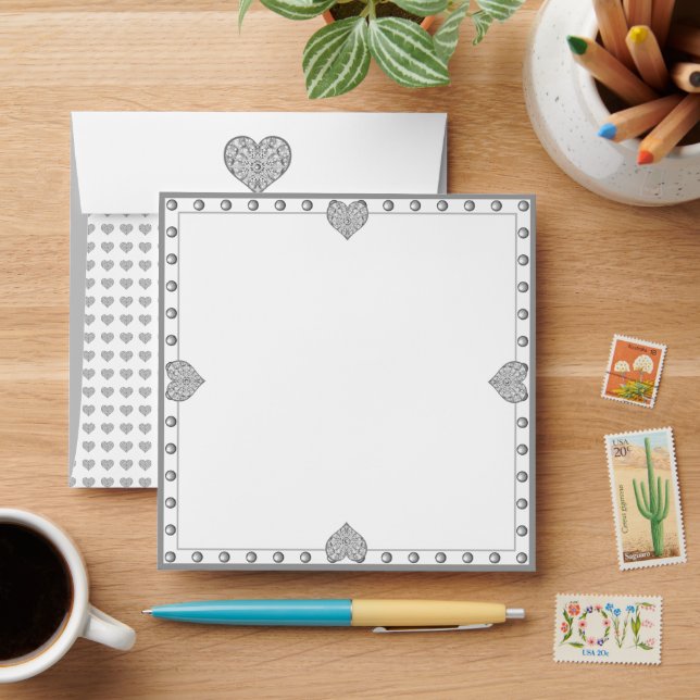 Ceramic Lace grey Envelope (Desk)