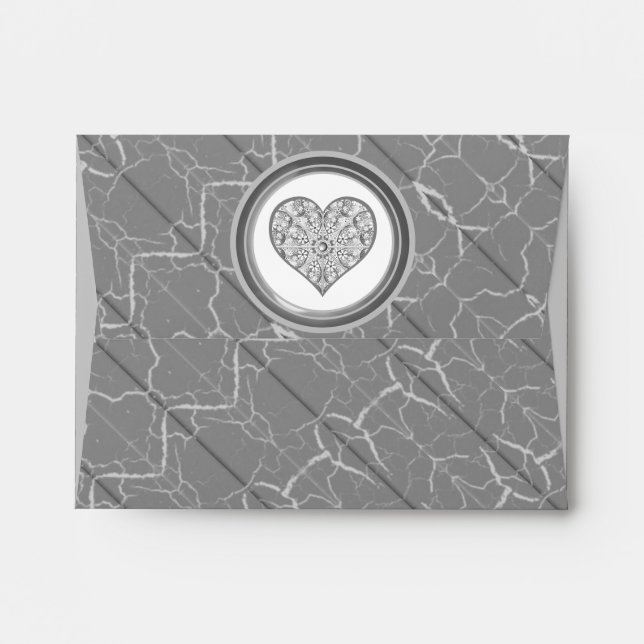 Ceramic Lace grey Envelope (Back (Top Flap))