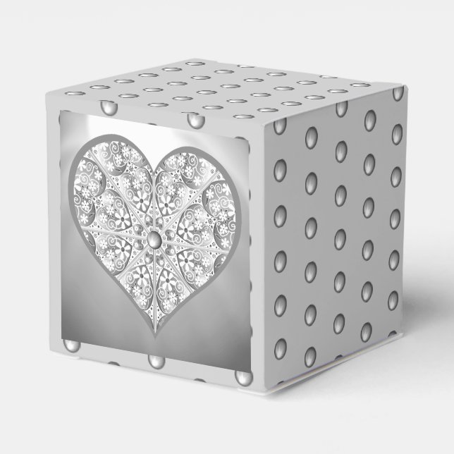 Ceramic Lace grey Favour Box (Back Side)