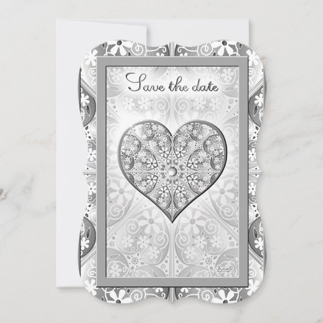 Ceramic Lace grey Invitation (Front)