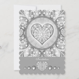 Ceramic Lace grey Invitation