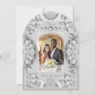 Ceramic lace Grey Invitation