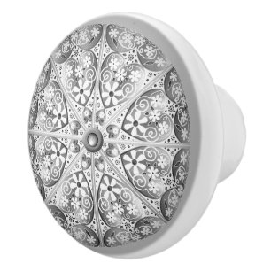 Ceramic lace grey knob