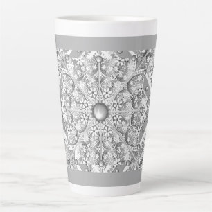 Ceramic lace Grey Latte Mug