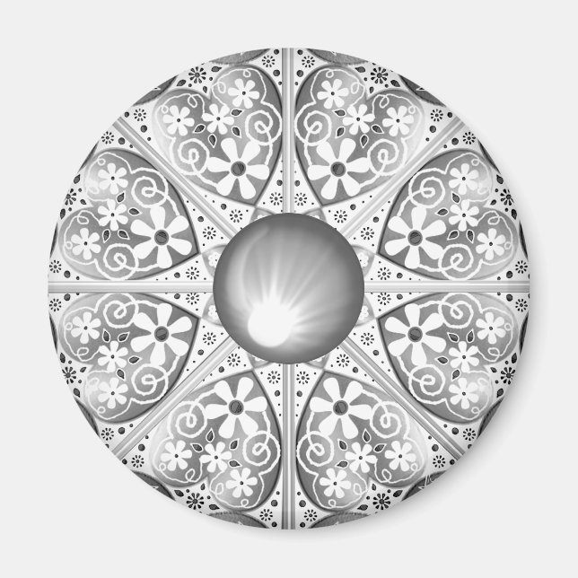 Ceramic lace Grey Magnet (Front)