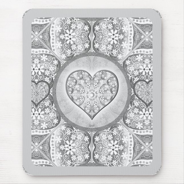 Ceramic lace Grey Mouse Mat (Front)