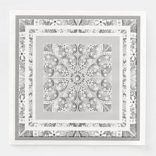 Ceramic Lace Grey Napkin (Front)