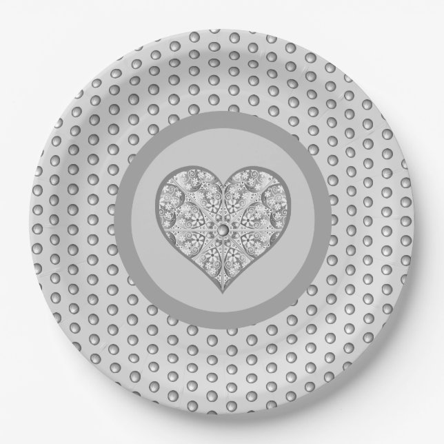 Ceramic Lace grey Paper Plate (Front)