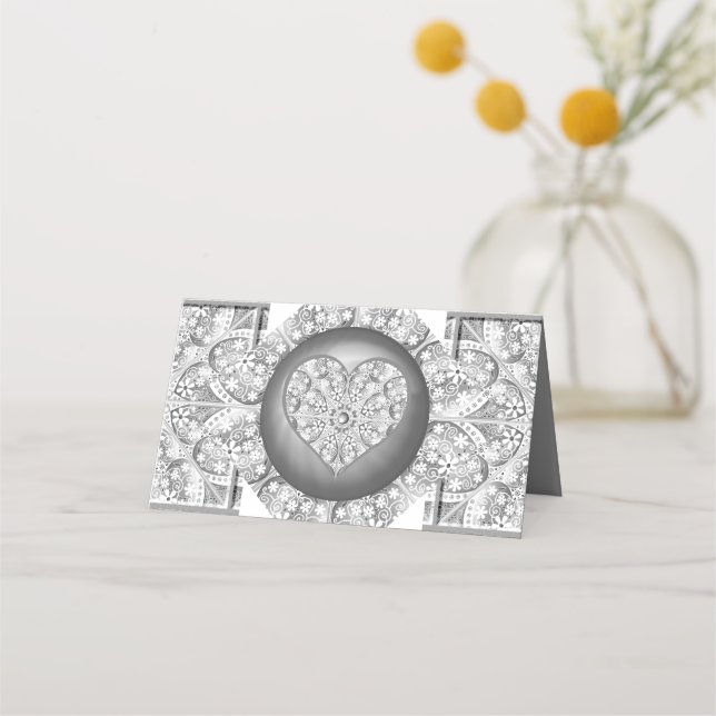Ceramic Lace grey Place Card (Back)