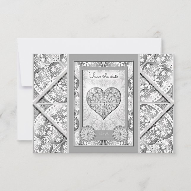 Ceramic lace Grey RSVP Card (Front)